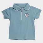 Infants Teal Cotton Polo Collar Preppy T-Shirt, Teal Blue, small