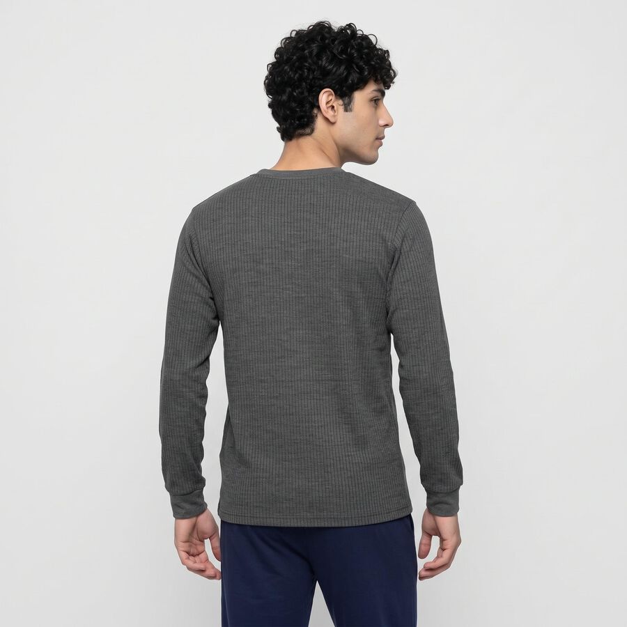 Men's Charcoal Long Sleeve Thermal, चारकोल, large