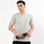 Men's Light Grey Crew Neck Athleisure T-Shirt, Light Grey, small image number null
