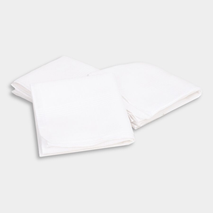 Men's Cotton Hanky, White, large