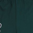 Boys' Dark Green Regular Fit Solid Cotton Blend Pyjama, Dark Green, small