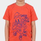 Boys Peach Round Neck Regular Boys T-Shirt, Peach, small