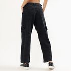 Women's Muted Indigo Slim Fit High Waist Jeans, Black, small