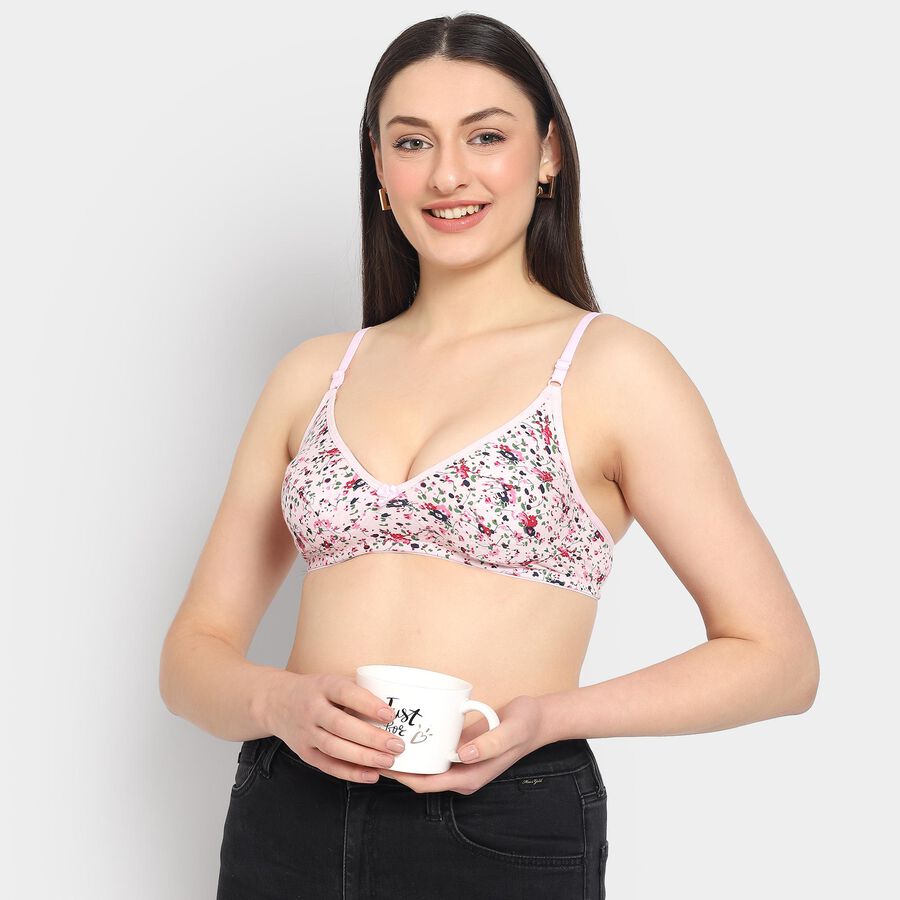 Ladies' 100% Cotton Bra, Light Pink, large image number null
