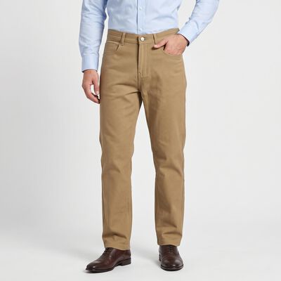 Men's Beige Slim Fit Chino Trousers