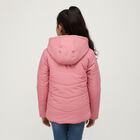 Girls' Soft Pink Hooded Casual Jacket, गुलाबी, small image number null