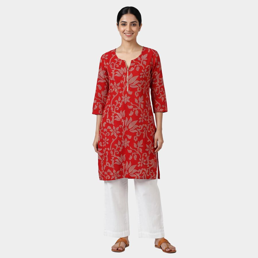 Women's Red Kurta, लाल, large