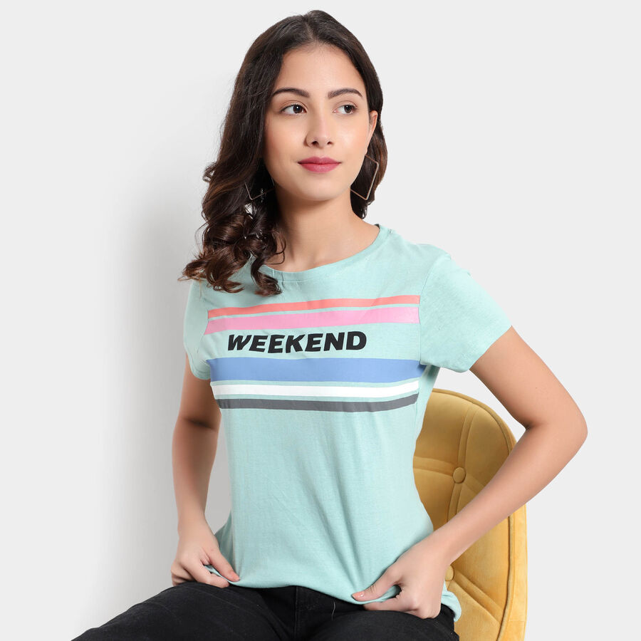 Round Neck T-Shirt, Light Green, large image number null
