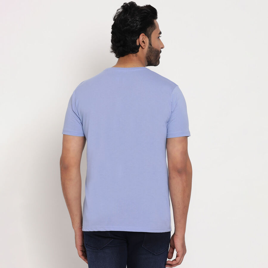 Solid Round Neck T-Shirt, Purple, large image number null