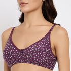 Ladies' 100% Cotton Non-Padded Bra, वाइन, small image number null