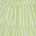 Infants' Light Mint Green Striped Tiered Sleeveless Frock, हल्का हरा, small image number null