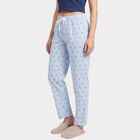 Women's Light Blue Straight Fit Heart Printed Pyjama, Light Blue, small