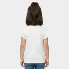 Girls' Off-White Cotton Round Neck Minnie Mouse Printed T-Shirt, ऑफ व्हाइट, small