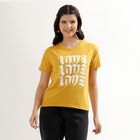 Women's Mustard Yellow Round Neck T-Shirt, Mustard, small image number null