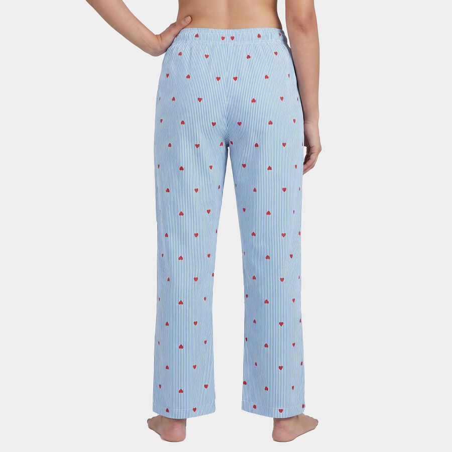 Women's Navy Blue Regular-Fit Solid Pyjama, Light Blue, large