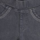 Girls Charcoal Grey Skinny Fit Rhinestone Jeans, Light Grey, small image number null