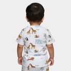 Infants White Cotton V-Neck Casual T-Shirt, White, small