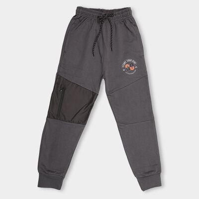 Boys' Charcoal Grey Jogger Pyjama With Adventure Print