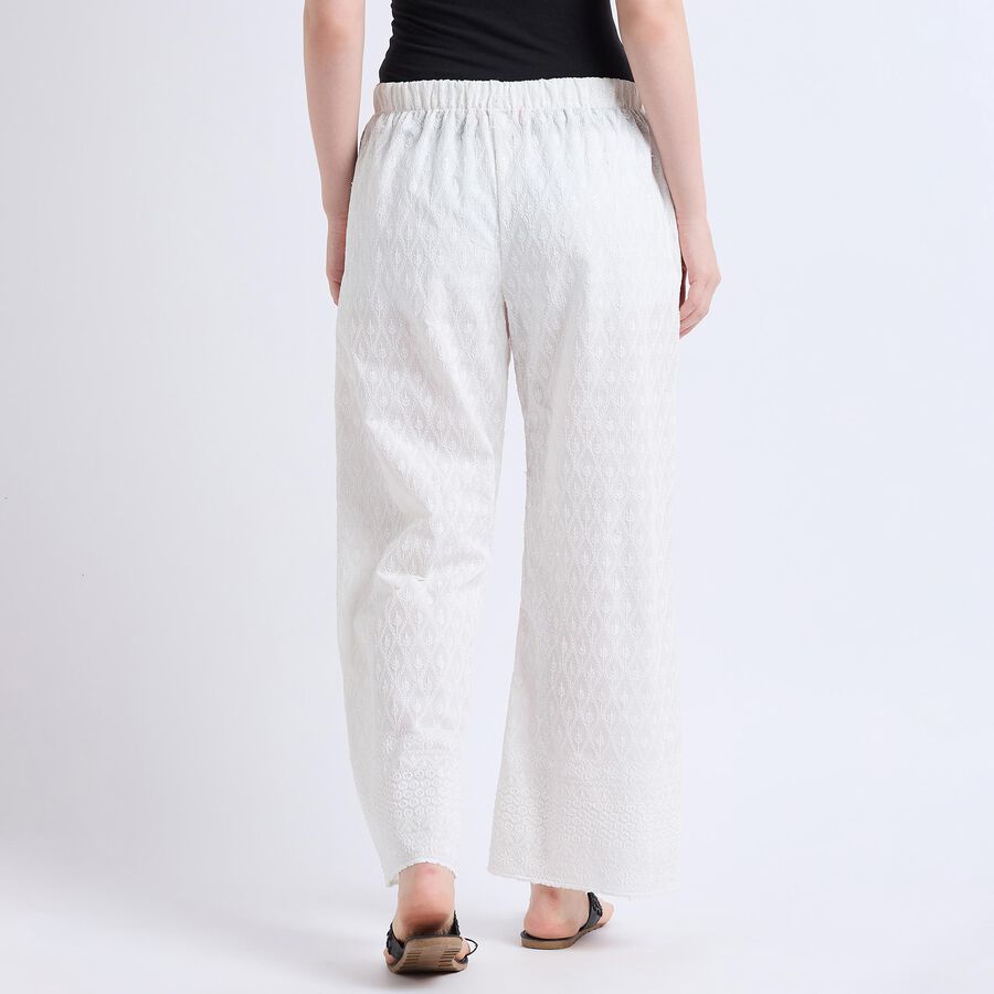 Ladies' 100% Cotton Palazzos , Off White, large image number null