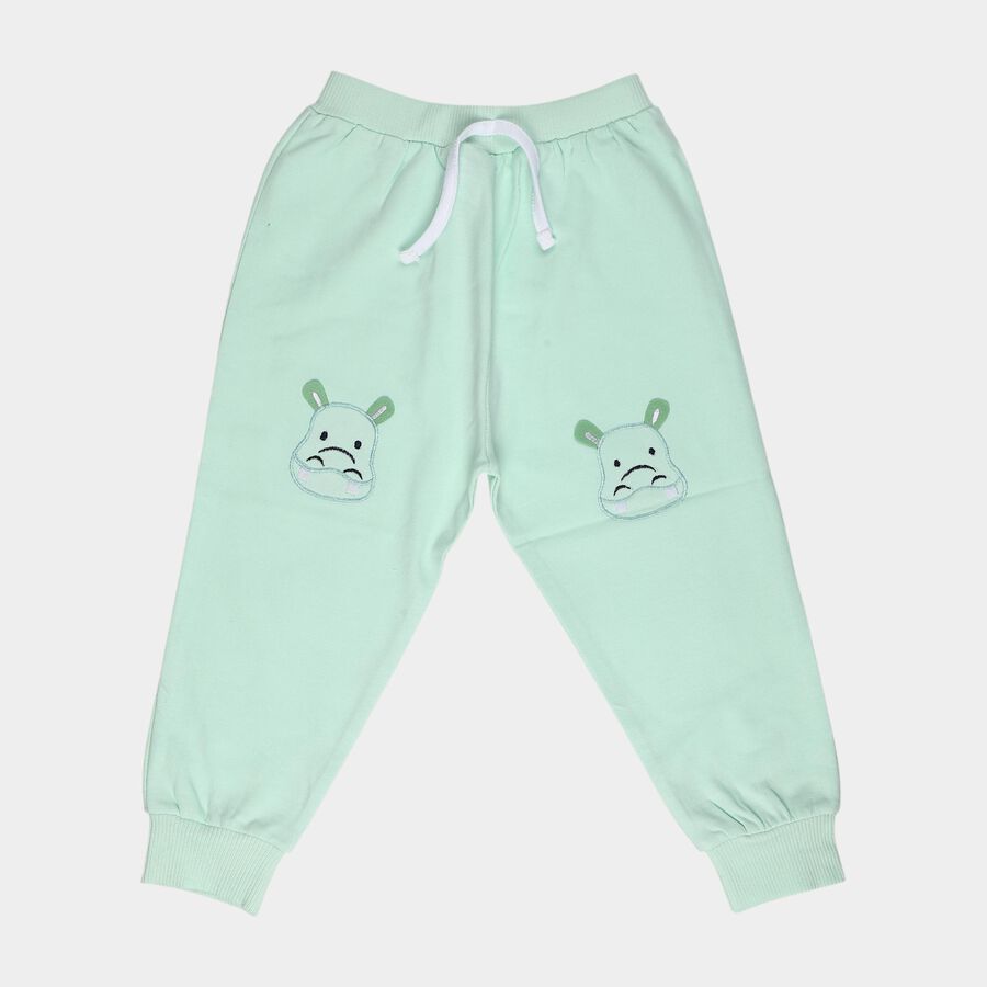 Infants' Mint Green Regular Fit Hippo Printed Pyjama, Light Green, large