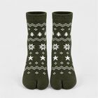 Women's Olive Green Regular Fit Printed Pack of 1 Socks, Dark Green, small