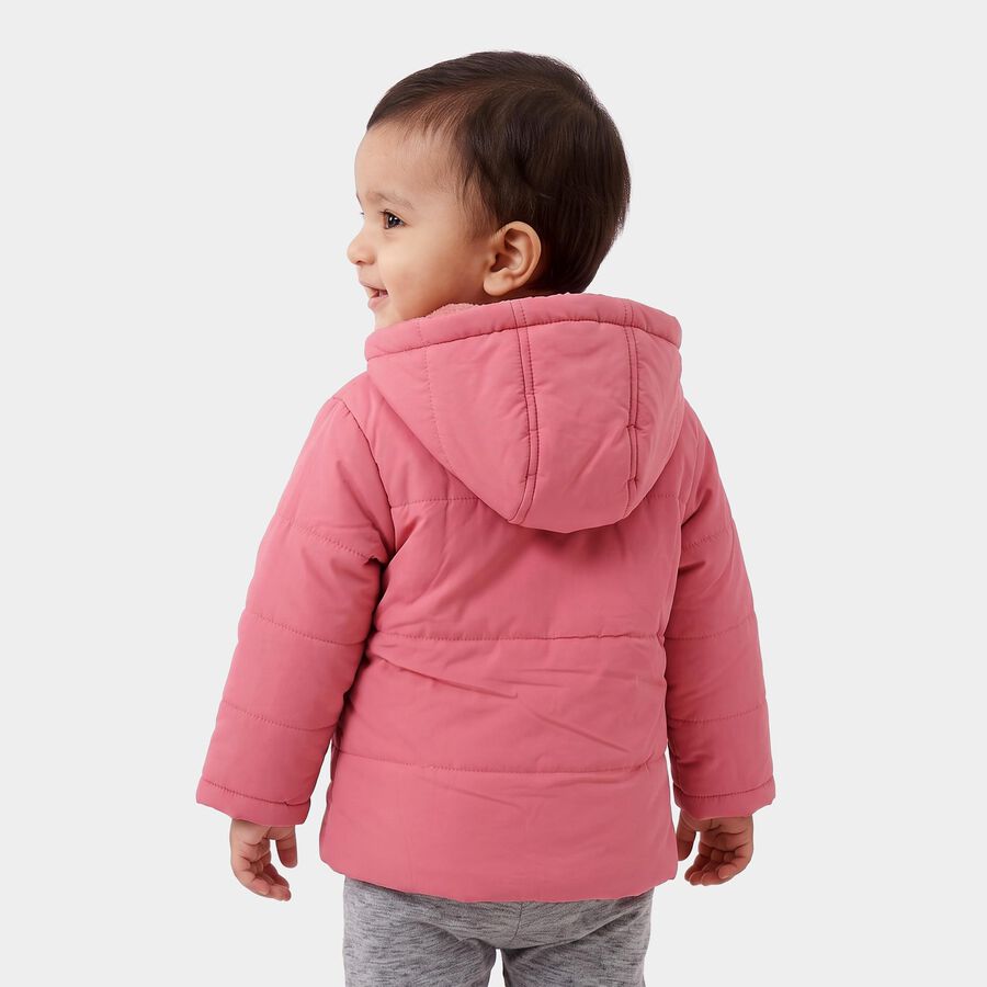Infants Purple Hooded Puffer Jacket, बैंगनी, large