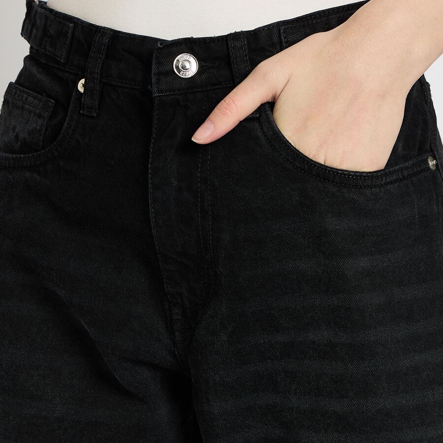 Ladies' 100% Cotton Jeans , Black, large image number null