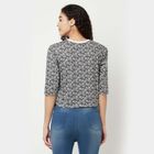 Cotton Printed Round Neck T-Shirt, Charcoal, small image number null