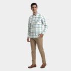 Men's Mint Green Cotton Classic Collar Casual Shirt, Light Green, small