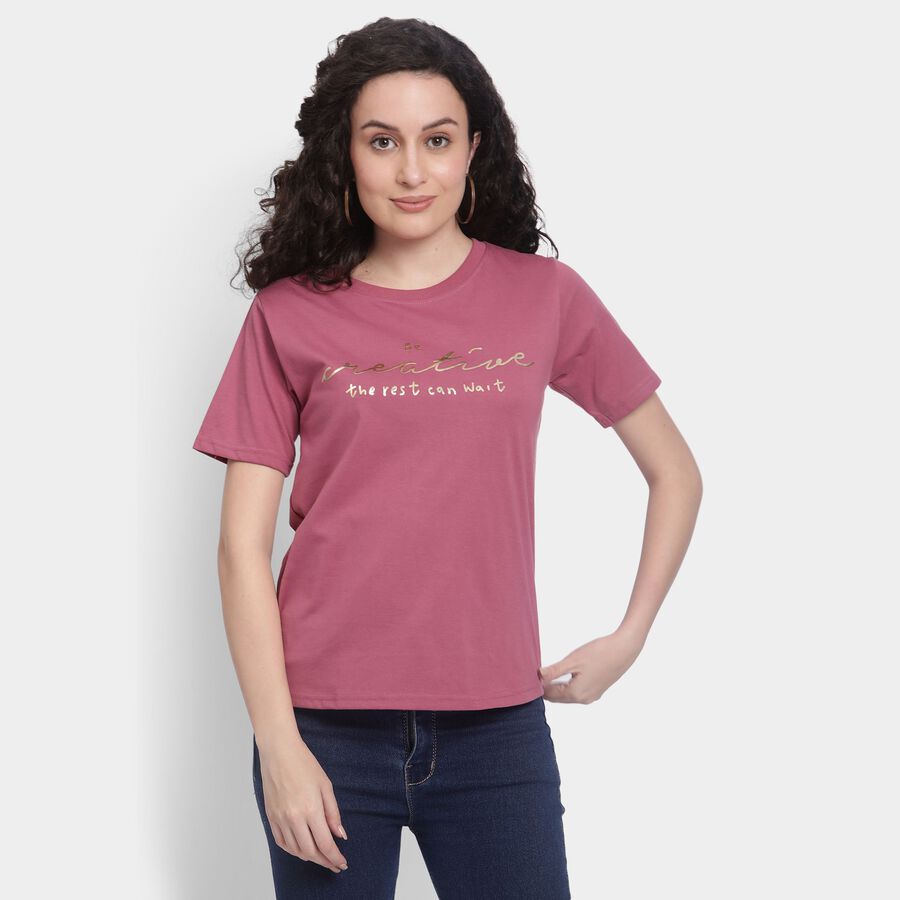 Ladies' Round Neck T-Shirt , Purple, large image number null