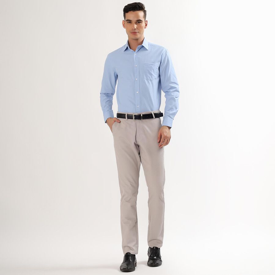 Men's Slim Fit Casual Trousers , Off White, large image number null