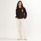 Women's Dark Chocolate Brown Crew Neck Casual Sweatshirt, भूरा, small image number null