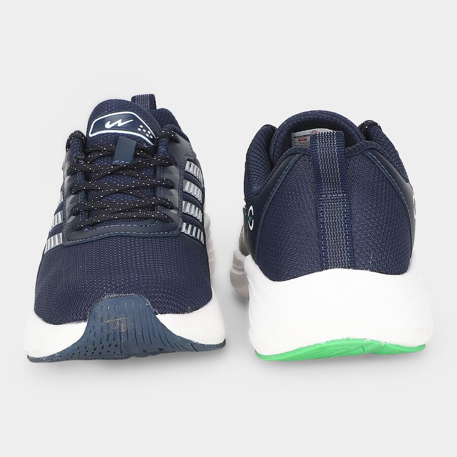 Men's Navy Blue Lace-Up Sneakers, नेवी ब्लू, large