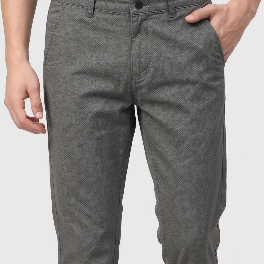 Men's Light Blue Slim Fit Textured Chino Trousers, Light Blue, large