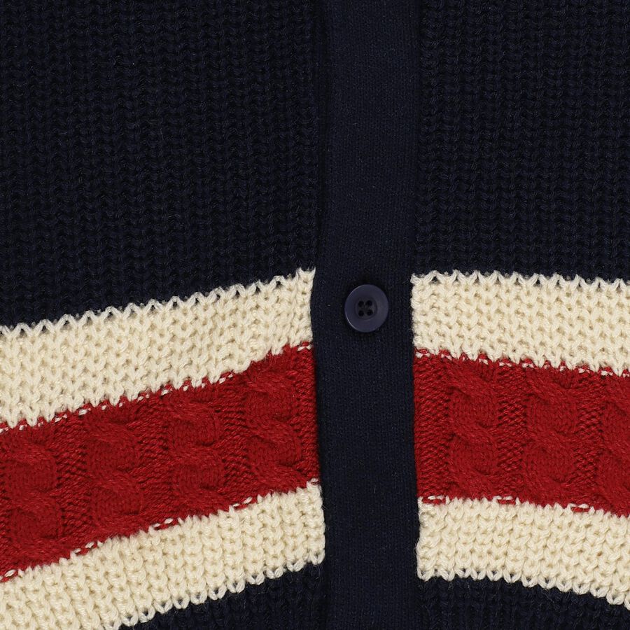 Boys Deep Midnight Navy Blue V-Neck Casual Pullover, Navy Blue, large image number null