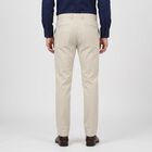Men's Off White Slim Fit Textured Chino Trousers, Off White, small