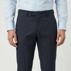 Men's Navy Blue Slim Fit Formal Trousers, Navy Blue, small
