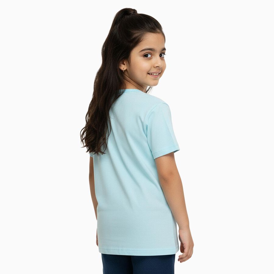 Girls' T-Shirt, एक्वा, large image number null