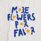 Girls' White Cotton Round Neck Casual T-Shirt, सफ़ेद, small image number null