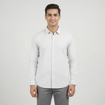 Men's White Casual Shirt