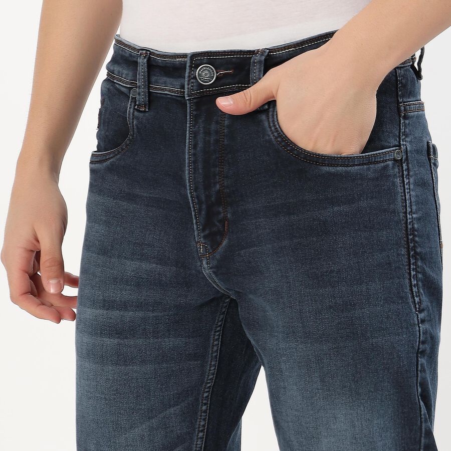 Men's Slim Fit Jeans, गहरा नीला, large image number null