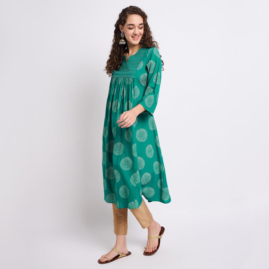 Ladies' Kurta, टील ब्लू, large