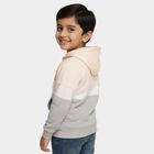 Boys Light Peach and Grey Hooded Neck Casual Sweatshirt, Peach, small image number null