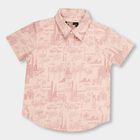 Boys' Light Pink Regular Collar Casual Shirt, Pink, small image number null