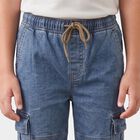 Boys Blue Cargo Fit Utility Jeans, Mid Blue, small