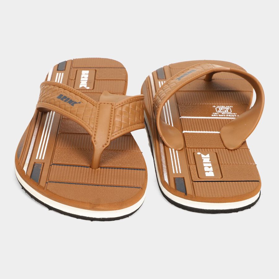 Men's V Strap Slipper, Brown, large image number null