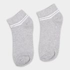 Women's Grey, Pink and Black Regular Fit Ankle-Length Socks Pack of 3, Assorted, small