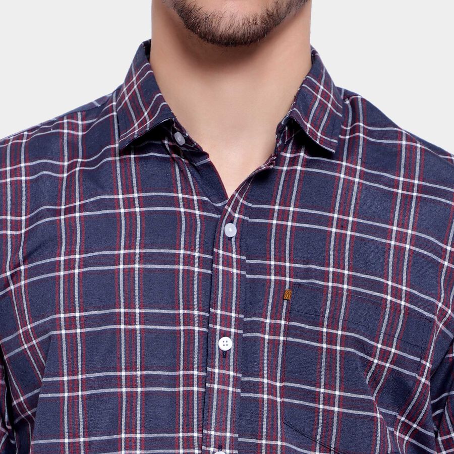 Checks Casual Shirt, Navy Blue, large image number null