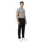 Men's Black Tapered Fit Zippered Track Pants, काला, small