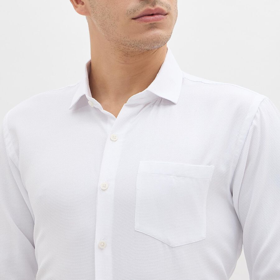 Men's Snow White Classic Formal Shirt, White, large